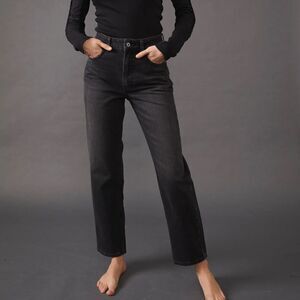 Free People PACIFICA STRAIGHT LEG JEAN | WORN BLACK 25